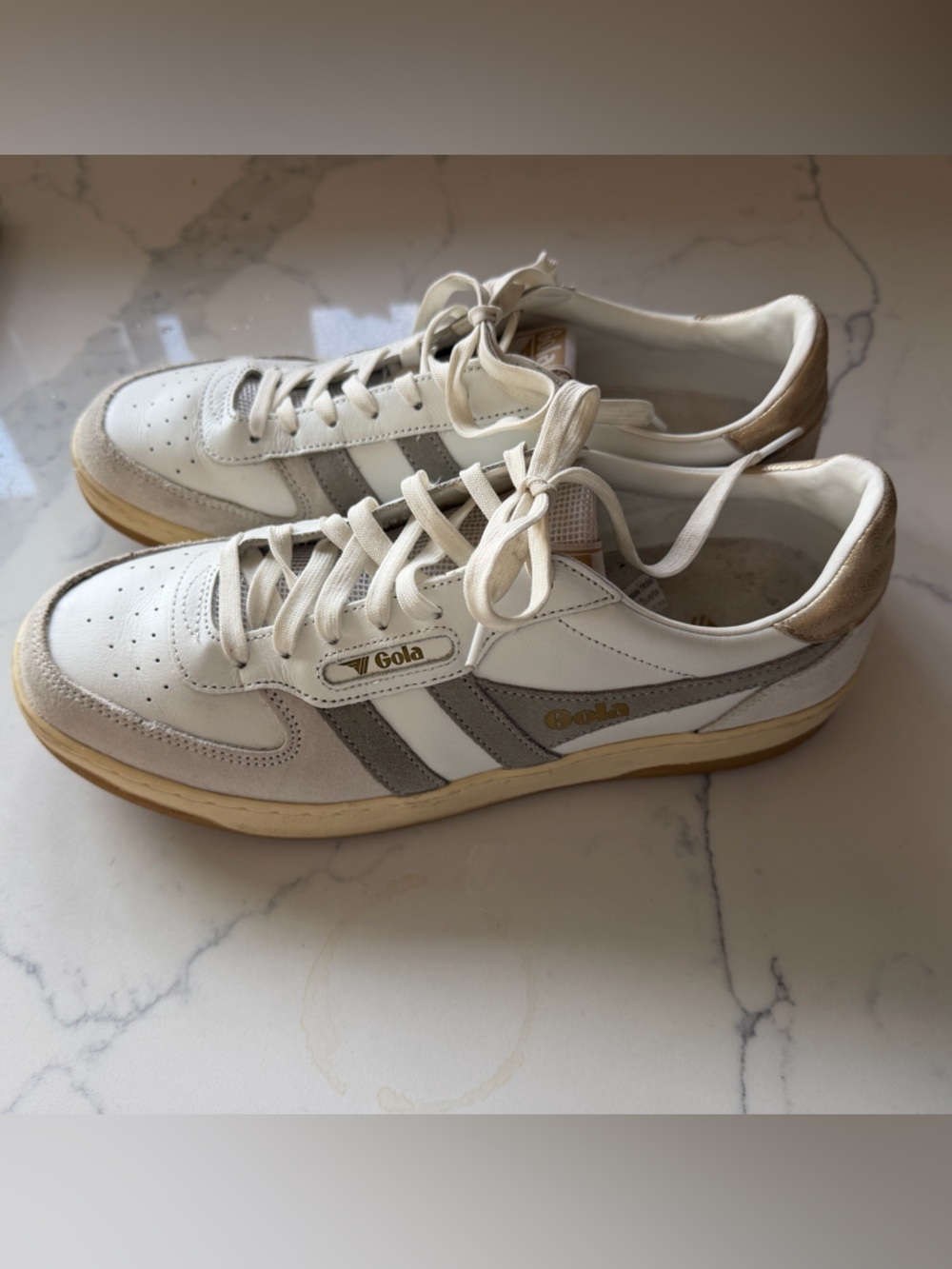 Gola Hawk sneakers white/off white/gold - 10 - Anthropologie exclusive